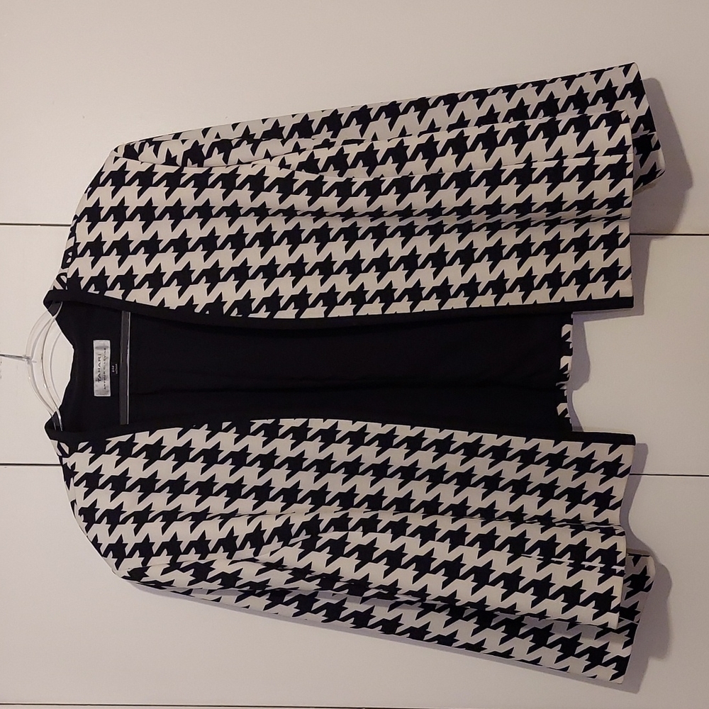 Tahari by Arthur S. Levine Houndstooth Print Blazer Size 24W